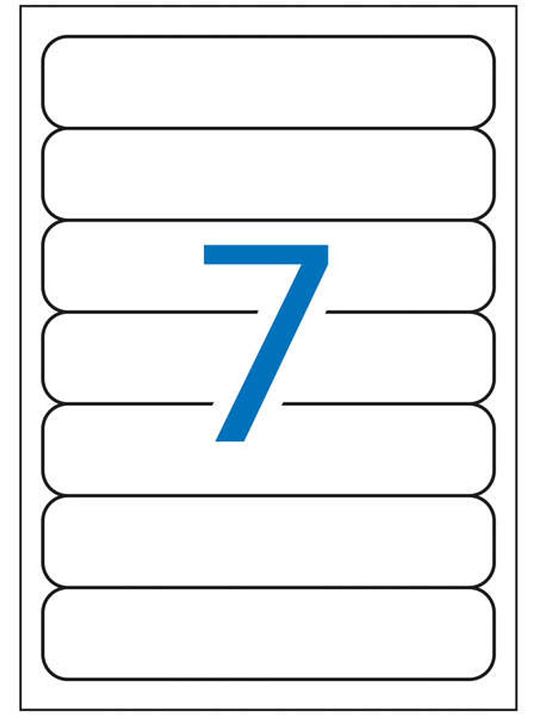 Apli Pack de 175 Etiquetas para Archivo 190x38mm - 25 Hojas x 7 Etiquetas - Cantos Romos - Adhesivo Permanente - Color Blanco 1