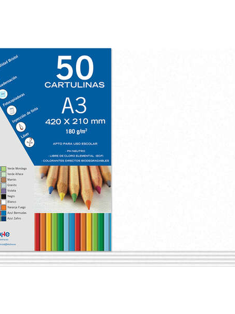 Dohe Cartulinas A3 - 50 Hojas - Gramaje de 180g - Ideal para Manualidades y Proyectos Escolares 1