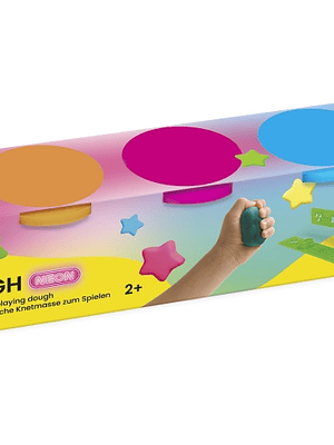 Jovi Soft Dough Estuche de 5 Botes Colores Neon - Blanda y Flexible - Facil de Amasar y Moldear - Ideal para Iniciacion al Modelaje - Fomenta Creativi