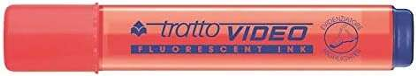 Tratto Video Marcador Fluorescente - Punta Biselada - Tinta Base de Agua - Secado Rapido - Color Rojo Fluorescente 1