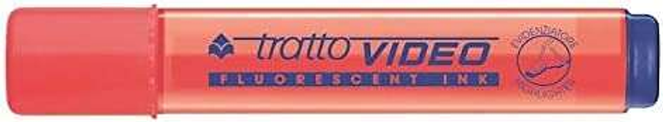 Tratto Video Marcador Fluorescente - Punta Biselada - Tinta Base de Agua - Secado Rapido - Color Rojo Fluorescente 1