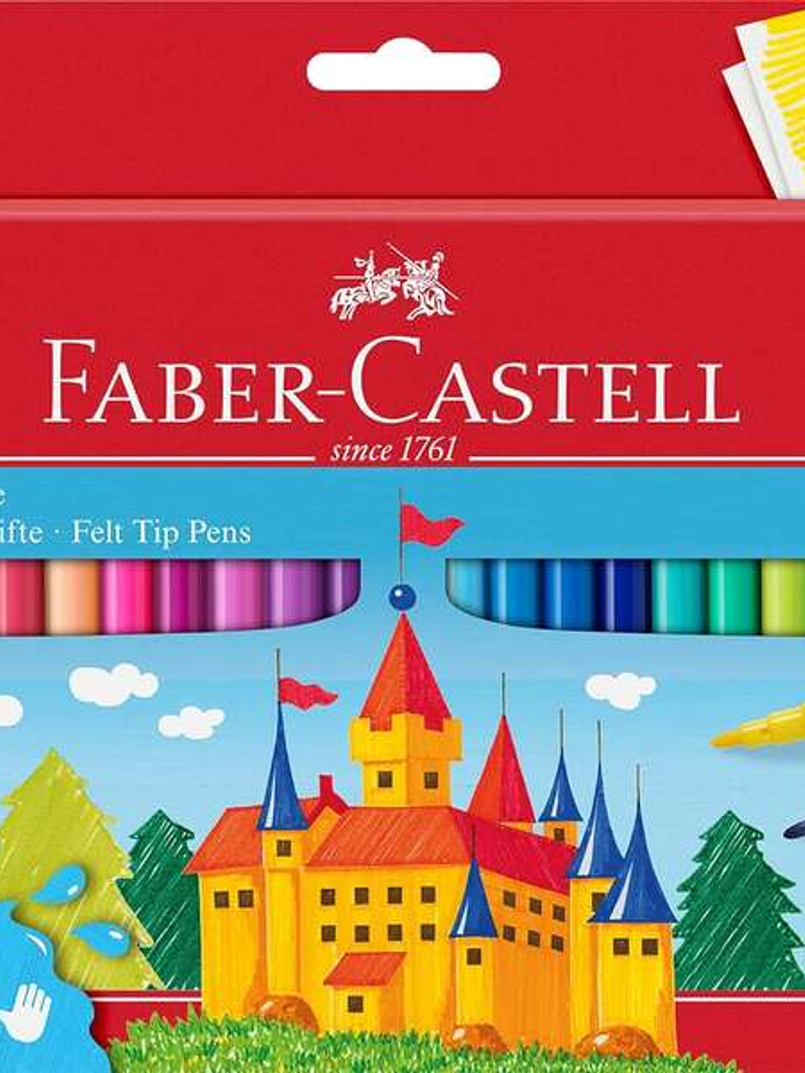 Faber-Castell Castle Pack de 50 Rotuladores - Tinta con Base de Agua Lavable - Colores Surtidos 1