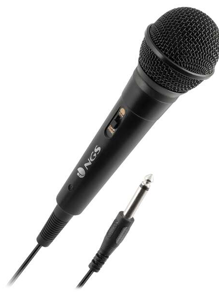 NGS Singer Fire Microfono - Boton On/Off - Jack de 6.3mm - Cable de 3m - Color Negro 1