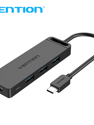 Vention Hub USB C 4 Puertos - Alta Velocidad 5 Gbps - Compatible OTG - Amplia Compatibilidad - Color Negro