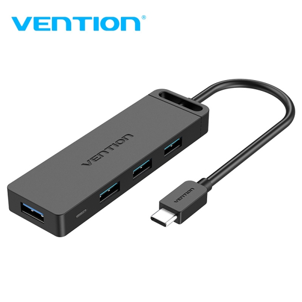 Vention Hub USB C 4 Puertos - Alta Velocidad 5 Gbps - Compatible OTG - Amplia Compatibilidad - Color Negro 1