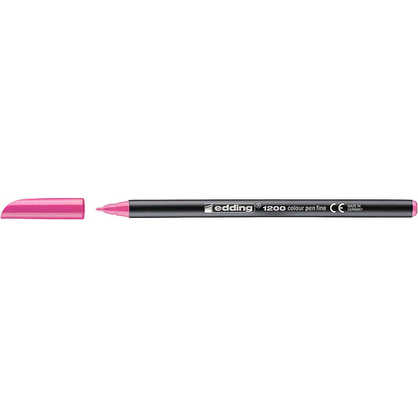 Edding 1200 Rotulador - Punta Redonda - Trazo 1mm - Tinta con Base de Agua - Color Rosa