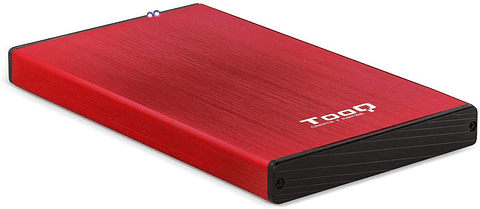 Tooq Carcasa Externa HDD/SDD 2.5" hasta 9,5mm SATA USB 3.0 - Color Rojo
