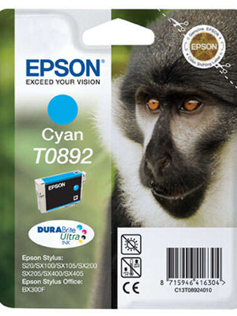 Epson T0892 Cyan Cartucho de Tinta Original - C13T08924011 1