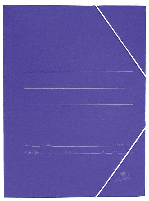Mariola Carpeta de Carton Sencilla Folio 500gr/m2 - Medidas 34x25x1cm - Cierre con Goma Elastica - Color Azul mate