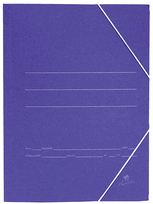 Mariola Carpeta de Carton Sencilla Folio 500gr/m2 - Medidas 34x25x1cm - Cierre con Goma Elastica - Color Azul mate