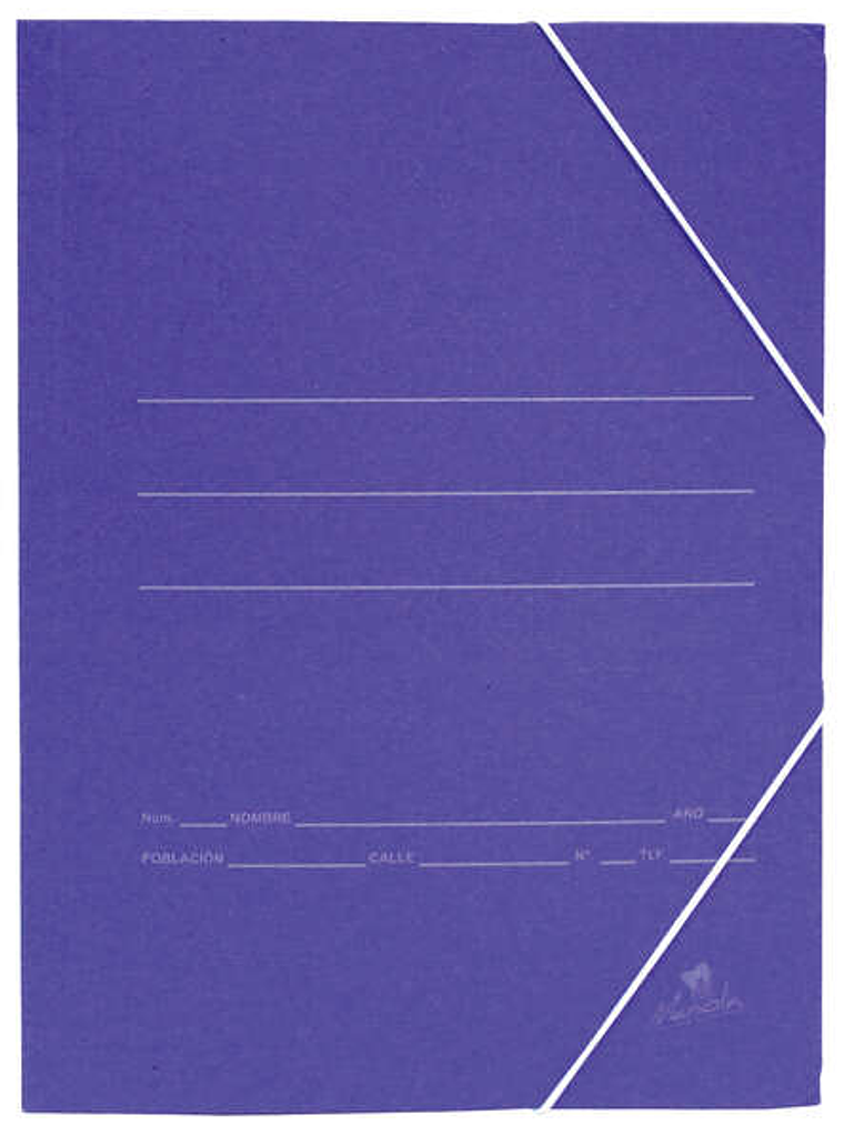 Mariola Carpeta de Carton Sencilla Folio 500gr/m2 - Medidas 34x25x1cm - Cierre con Goma Elastica - Color Azul mate 1