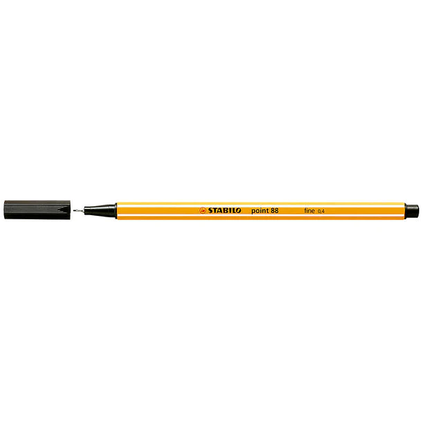 Stabilo Point 88 Rotulador de Punta Fina de Fibra - Trazo de 0.4 mm - Tinta con Base de Agua - Color Negro