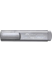 Faber-Castell Textliner 46 Metallic Marcador Fluorescente - Punta Biselada - Trazo entre 1mm y 5mm - Tinta con Base de Agua - Color Plata