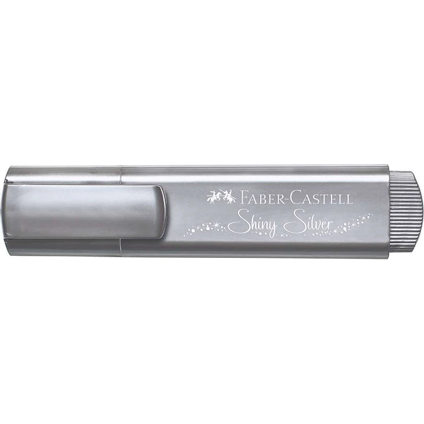 Faber-Castell Textliner 46 Metallic Marcador Fluorescente - Punta Biselada - Trazo entre 1mm y 5mm - Tinta con Base de Agua - Color Plata