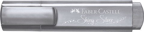 Faber-Castell Textliner 46 Metallic Marcador Fluorescente - Punta Biselada - Trazo entre 1mm y 5mm - Tinta con Base de Agua - Color Plata