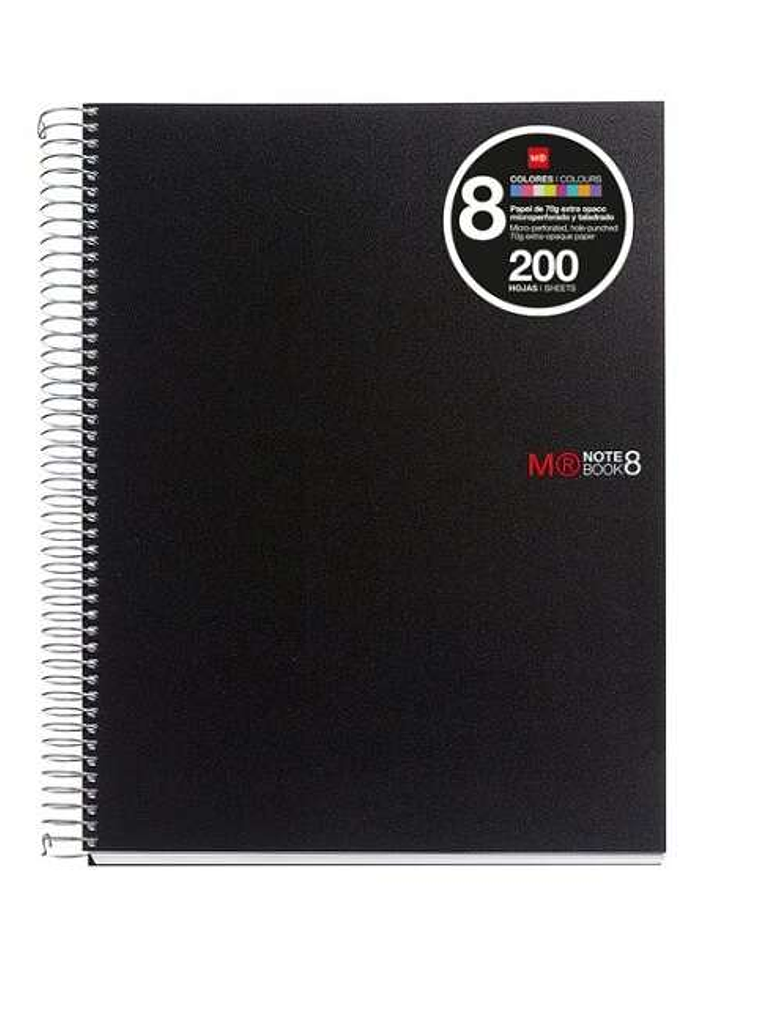 Miquel Rius Notebook8 Cuaderno de Espiral Formato A5 - 200 Hojas de 70 gr Microperforadas con 4 Taladros - Cubiertas de Polipropileno - Cuadricula 5x5 1