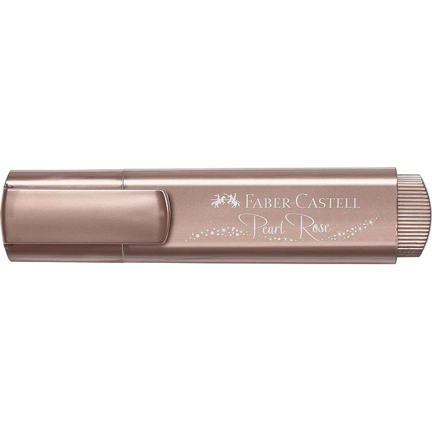 Faber-Castell Textliner 46 Metallic Marcador Fluorescente - Punta Biselada - Trazo entre 1mm y 5mm - Tinta con Base de Agua - Color Oro Rosa