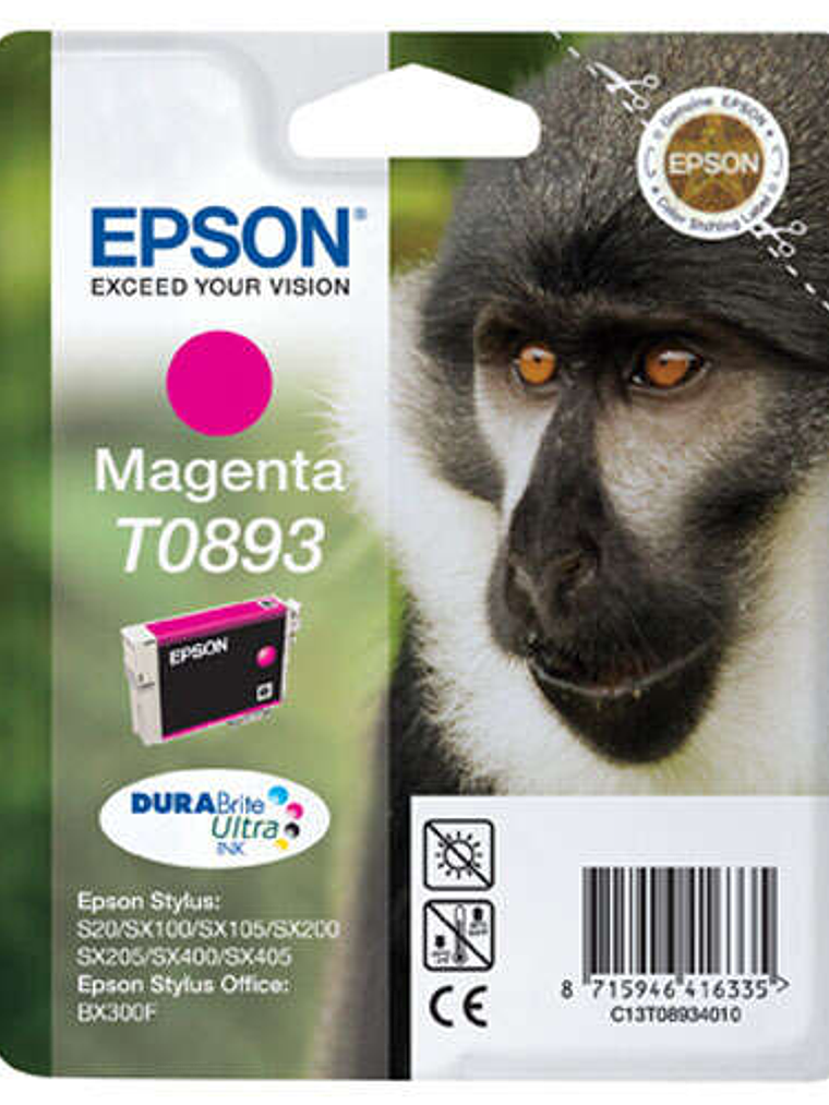 Epson T0893 Magenta Cartucho de Tinta Original - C13T08934011 1