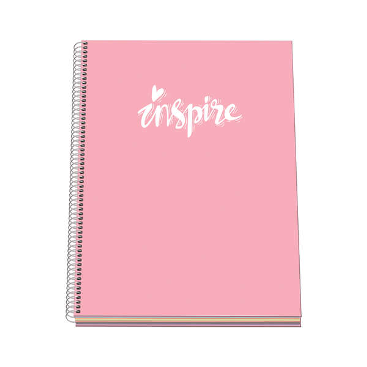 Dohe Serie Pastel Cuaderno con Espiral - Tamaño A4 de 100 Hojas 90gr - Hojas Microperforadas con 4 Taladros - Cuadricula 5mm - Color Rosa Pastel 1