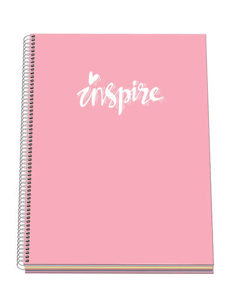 Dohe Serie Pastel Cuaderno con Espiral - Tamaño A4 de 100 Hojas 90gr - Hojas Microperforadas con 4 Taladros - Cuadricula 5mm - Color Rosa Pastel 1