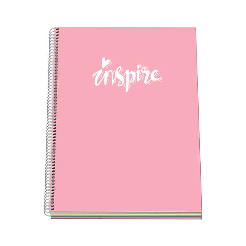 Dohe Serie Pastel Cuaderno con Espiral - Tamaño A4 de 100 Hojas 90gr - Hojas Microperforadas con 4 Taladros - Cuadricula 5mm - Color Rosa Pastel 1