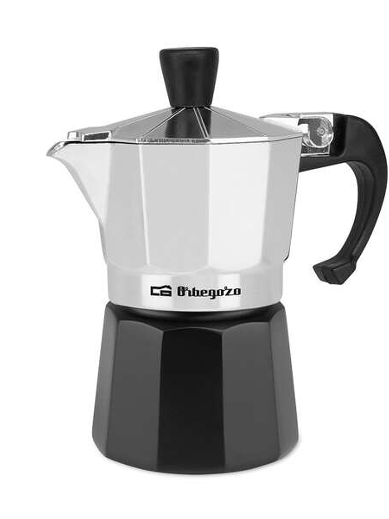 Orbegozo KFM 130 Cafetera de Aluminio Aromatica - Capacidad para una Taza - Segura y Facil de Manipular - Compatible con Diferentes Tipos de Cocinas - 1