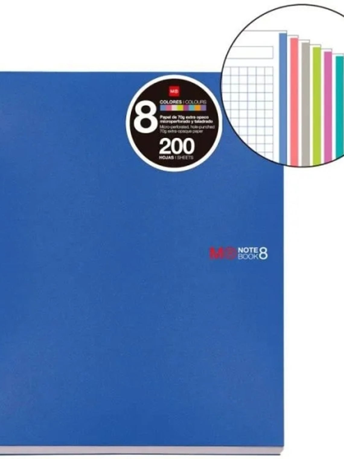 Miquel Rius Notebook8 Cuaderno de Espiral Formato A5 - 200 Hojas de 70 gr Microperforadas con 4 Taladros - Cubiertas de Polipropileno - Cuadricula 5x5 1