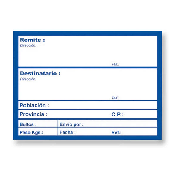 Apli Rollo de 200 Etiquetas para Envio con Texto Preimpreso - Tamaño 109x82mm - Color Blanco/Azul