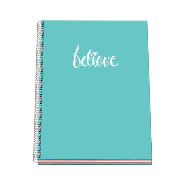 Dohe Serie Pastel Cuaderno con Espiral - Tamaño A4 de 100 Hojas 90gr - Hojas Microperforadas con 4 Taladros - Cuadricula 5mm - Color Verde Pastel