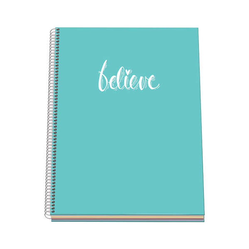 Dohe Serie Pastel Cuaderno con Espiral - Tamaño A4 de 100 Hojas 90gr - Hojas Microperforadas con 4 Taladros - Cuadricula 5mm - Color Verde Pastel 1