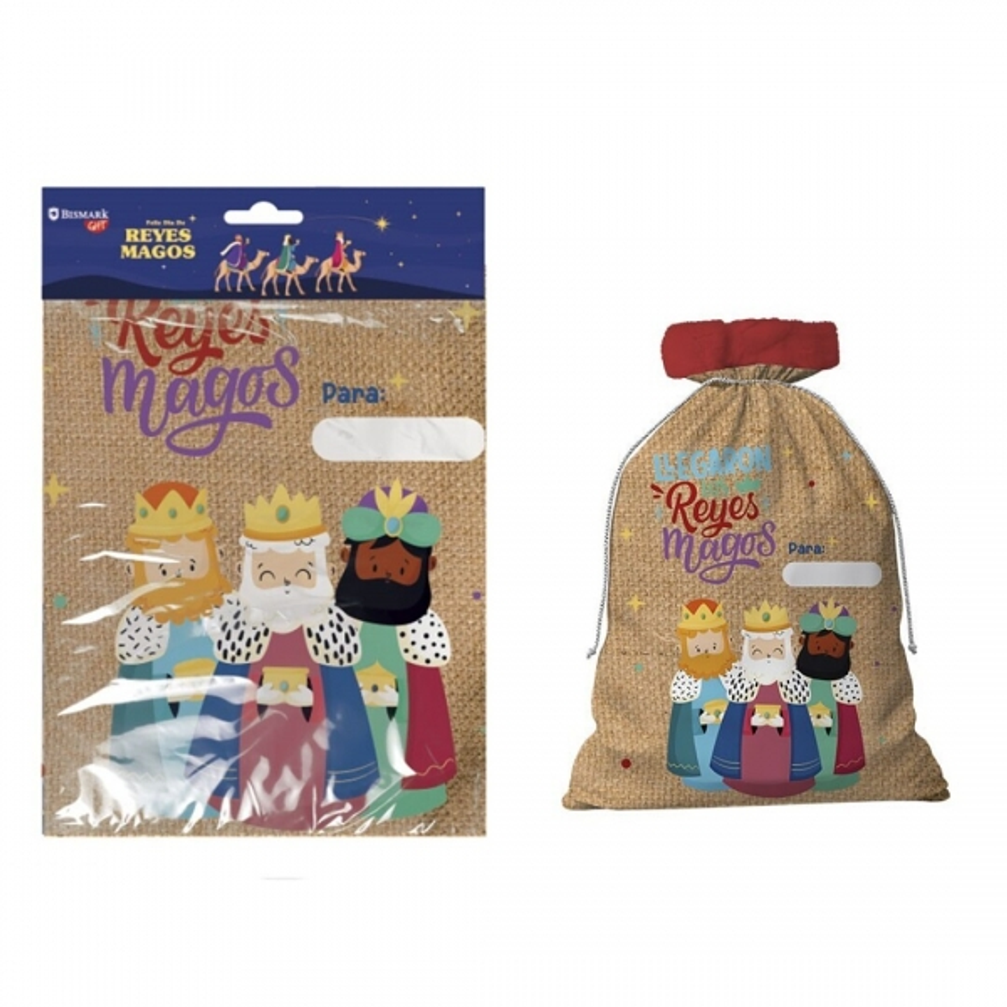 Bismark Saco para Regalos con Diseño de Reyes Magos - Etiqueta para Personalizarlo 1