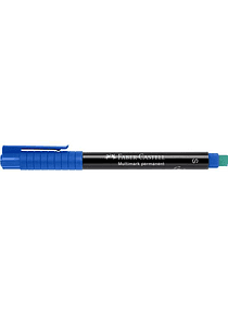 Faber-Castell Multimark Rotulador Permanente - Ancho de Trazo 0.4mm - Goma de Borrar Integrada - Resistente a la Luz y al Agua - Color Azul