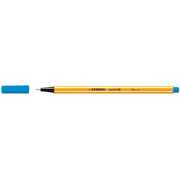 Stabilo Point 88 Rotulador de Punta Fina de Fibra - Trazo de 0.4 mm - Tinta con Base de Agua - Color Azul