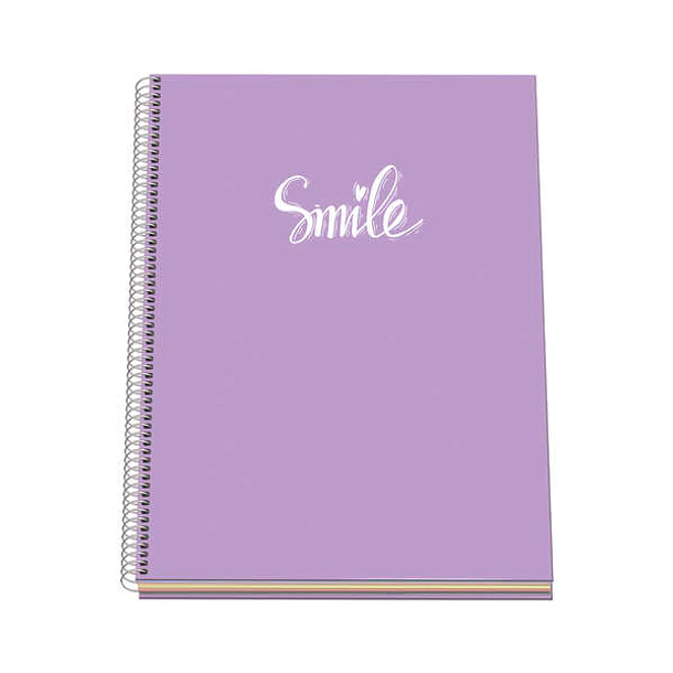 Dohe Serie Pastel Cuaderno con Espiral - Tamaño A4 de 100 Hojas 90gr - Hojas Microperforadas con 4 Taladros - Cuadricula 5mm - Color Morado Pastel