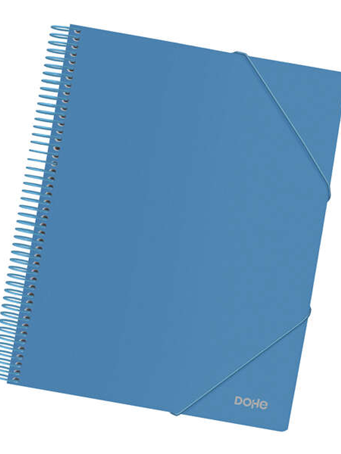 Dohe Carpeta con 30 Fundas Tamaño A4 - Tapa de Polipropileno Opaco 800 Micras - Fundas Transparentes 80 Micras - Espiral de Plastico Color - Gomas Ela 1