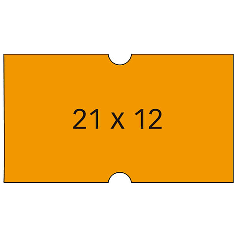 Apli Etiquetas Naranjas 21x12mm para Maquinas de Precios de 1 Linea - Pack de 6 Rollos con 1000 Etiquetas/Rollo - Adhesivo Removible y Cantos Rectos -