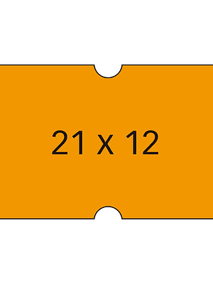 Apli Etiquetas Naranjas 21x12mm para Maquinas de Precios de 1 Linea - Pack de 6 Rollos con 1000 Etiquetas/Rollo - Adhesivo Removible y Cantos Rectos -