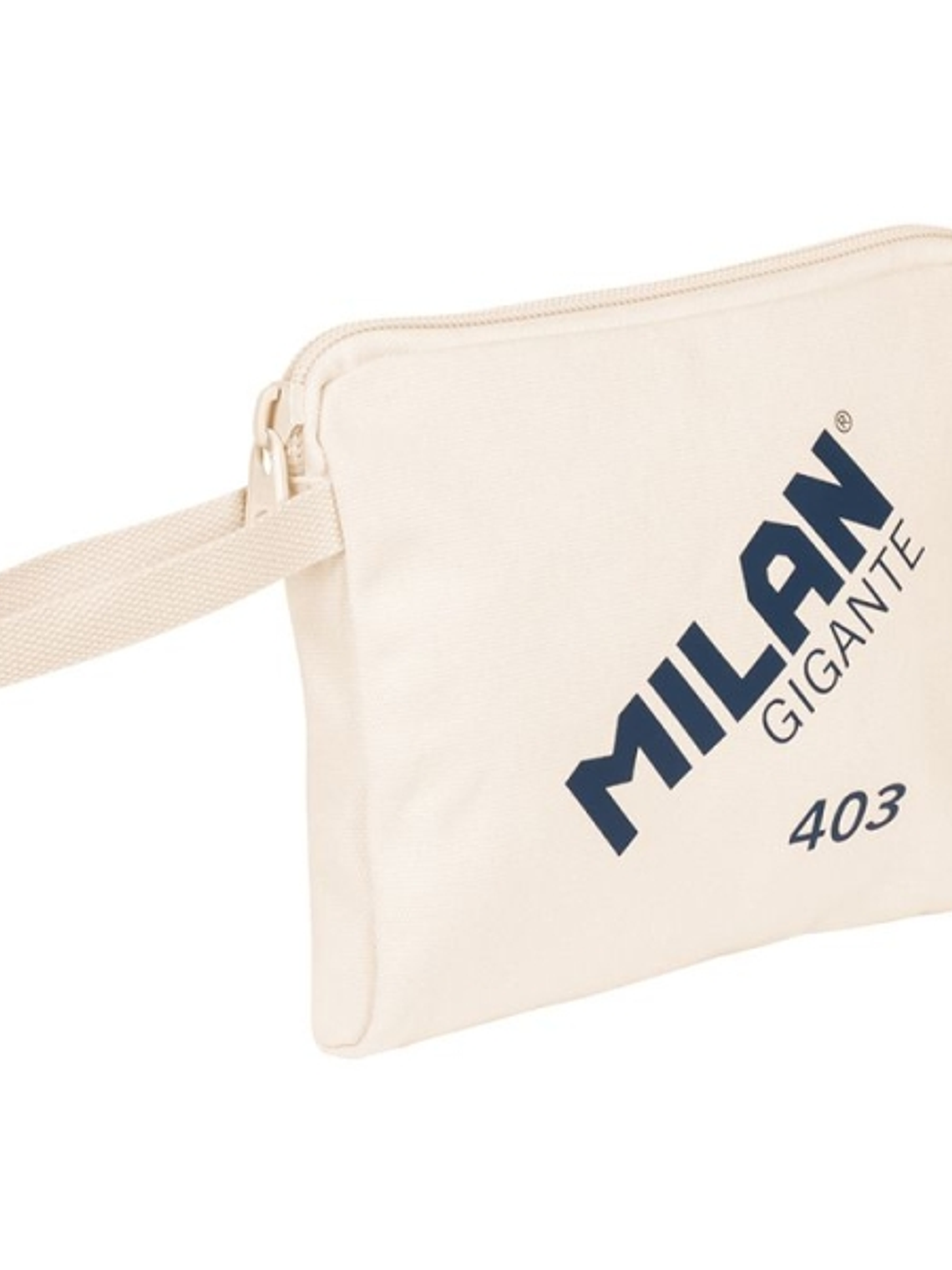 Milan Serie 1918 Gigante 403 Bolsa de Mano - Tamaño 26,5x22x3cm - Cierre de Cremallera - 100% Algodon - Color Beige 1
