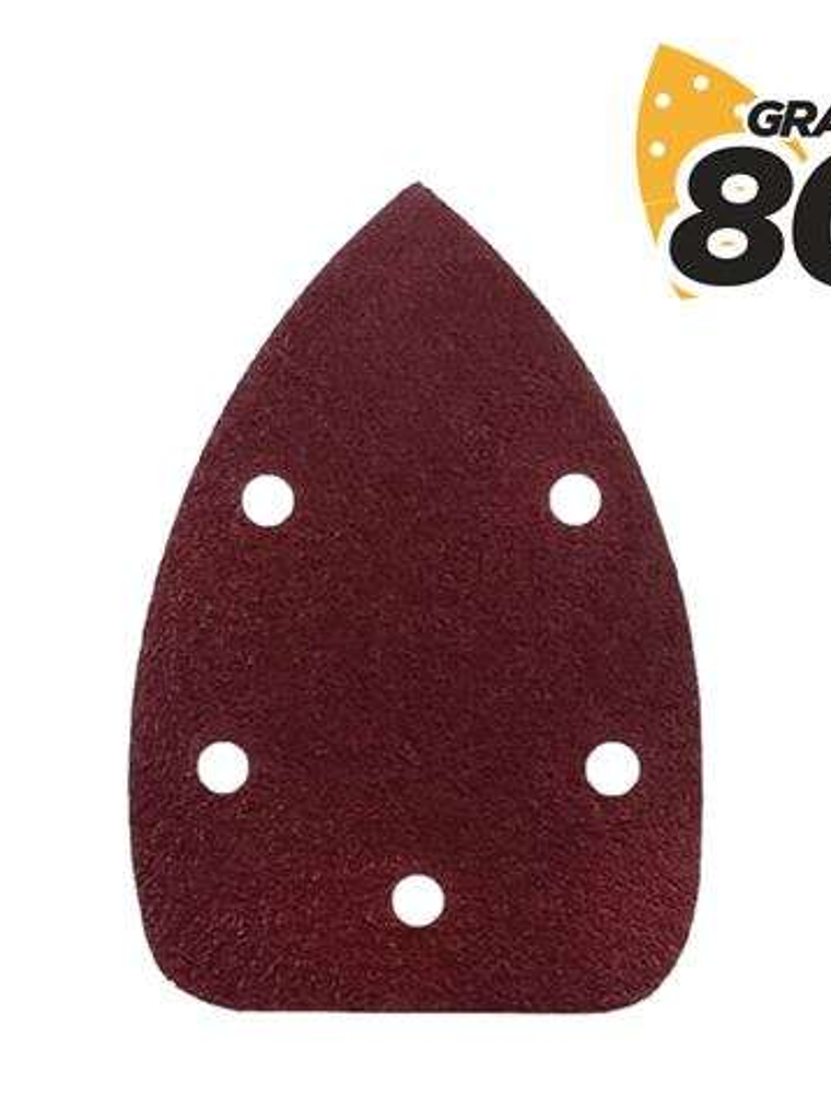Blim Pack de 10 Lijas con Velcro para Lijadora BL0124 - Grano 80 - Formato Triangular 1