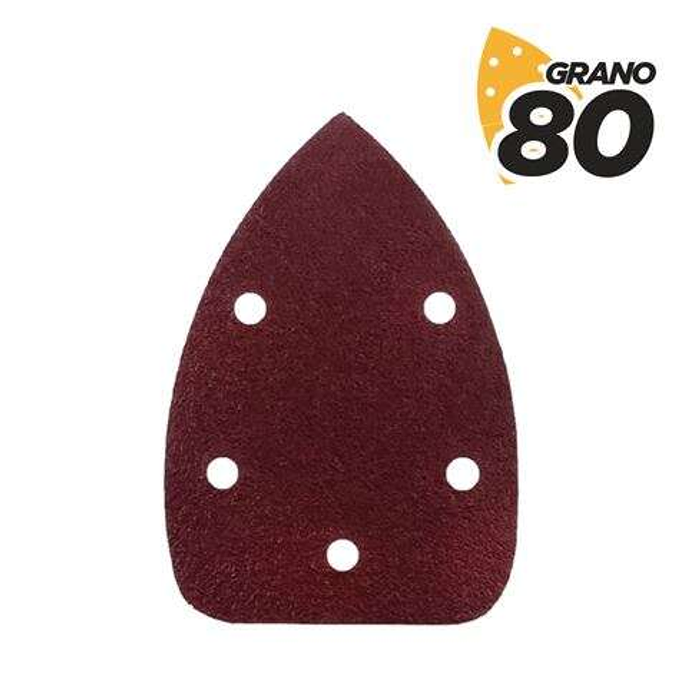 Blim Pack de 10 Lijas con Velcro para Lijadora BL0124 - Grano 80 - Formato Triangular 1