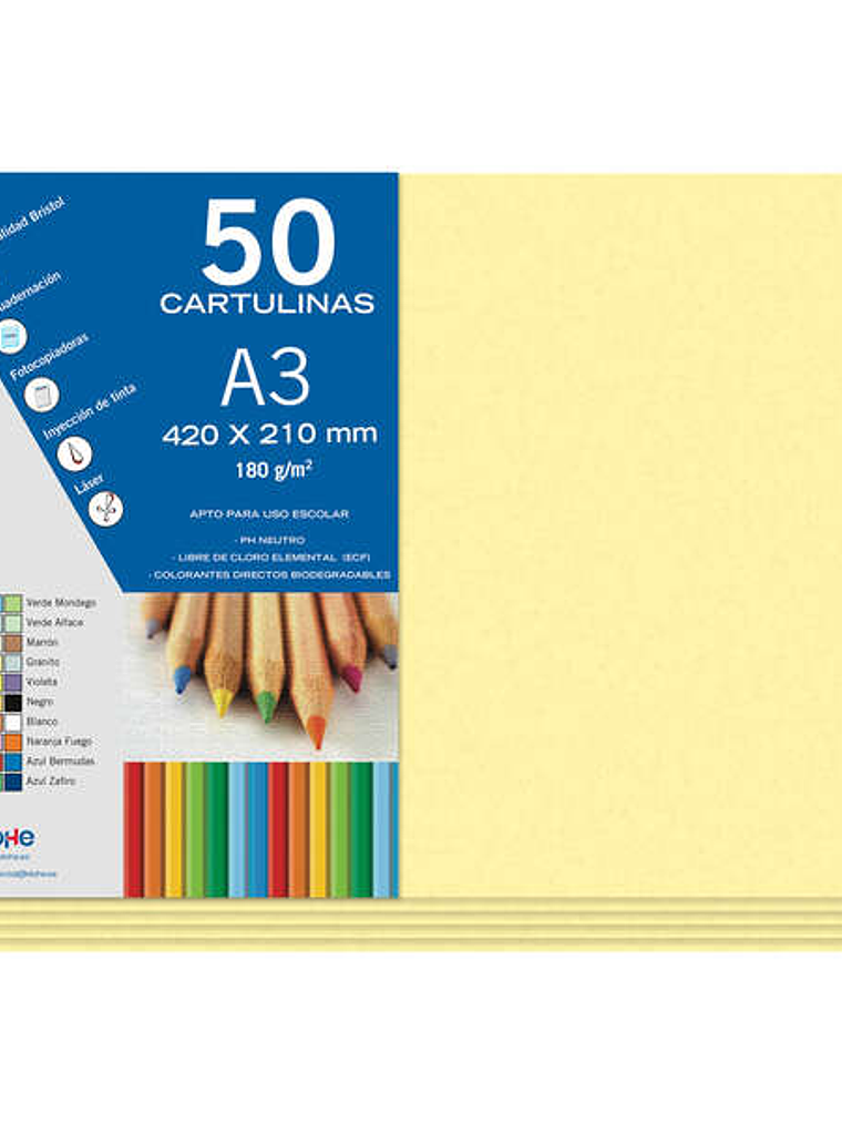 Dohe Cartulinas A3 - 50 Hojas - Gramaje de 180g - Ideal para Manualidades y Proyectos Escolares 1