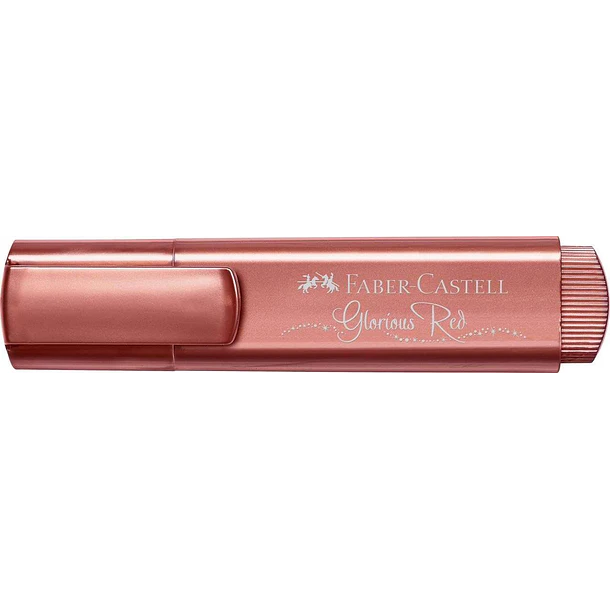 Faber-Castell Textliner 46 Metallic Marcador Fluorescente - Punta Biselada - Trazo entre 1mm y 5mm - Tinta con Base de Agua - Color Rojo Metalico