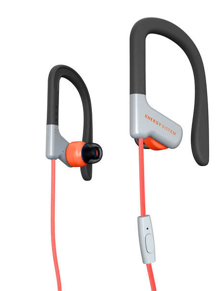 Energy Sistem Auriculares Sport 1 Microfono - Ajuste Seguro - Resistente al Sudor - Control de Conversacion - Microfono - Color Rojo 1