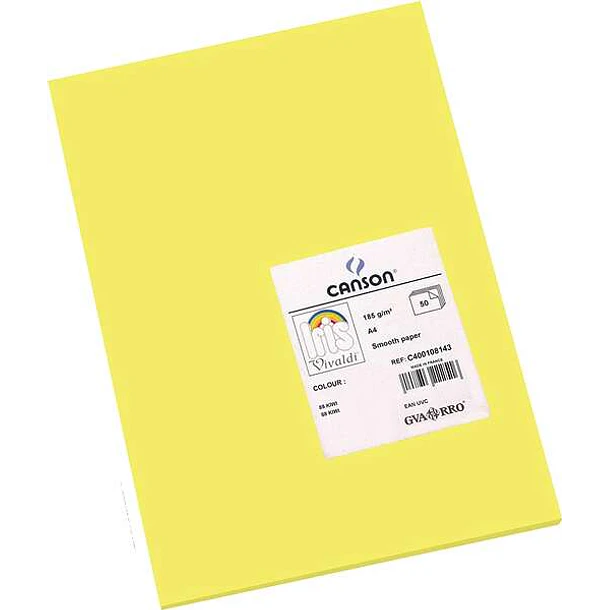 Canson Guarro Pack de 50 Cartulinas Iris A4 de 185g - 21x29.7cm - Color Kiwi