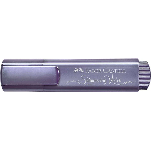 Faber-Castell Textliner 46 Metallic Marcador Fluorescente - Punta Biselada - Trazo entre 1mm y 5mm - Tinta con Base de Agua - Color Violeta Metalico