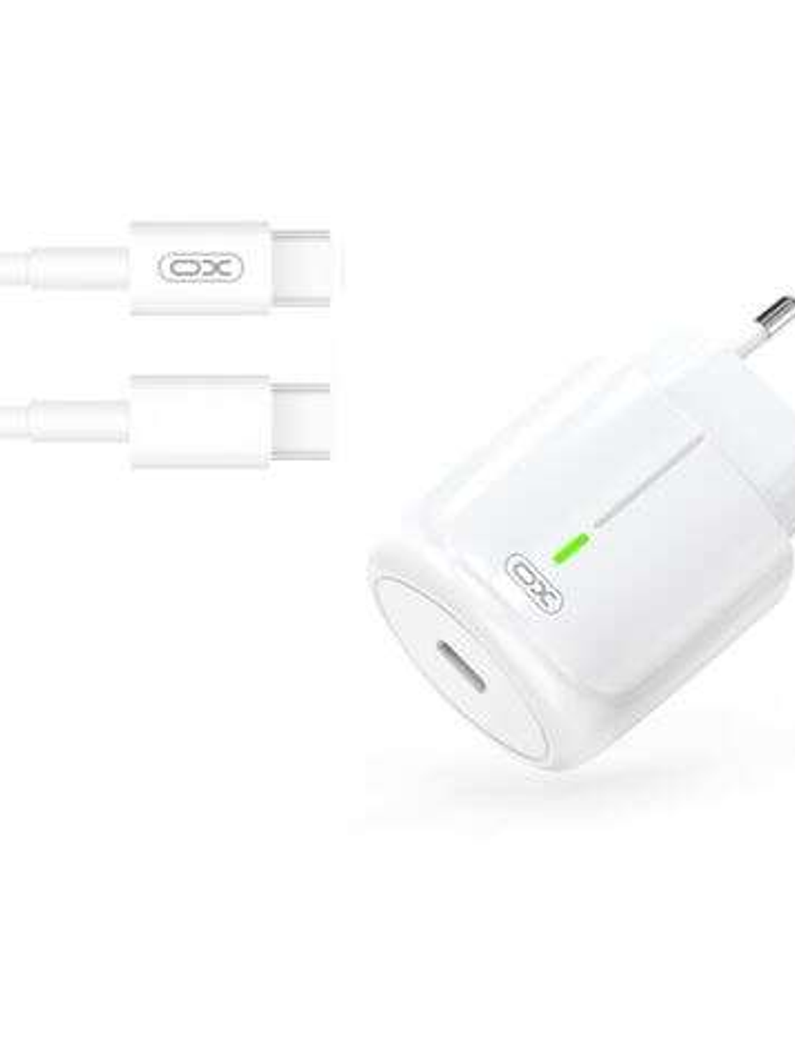 XO Cargador de Carga Rapida 20W - Puerto Tipo C - Carga + Del 50% en 30 Minutos - Proteccion de Sobretensiones - Incluye Cable de Carga Tipo C - Color 1