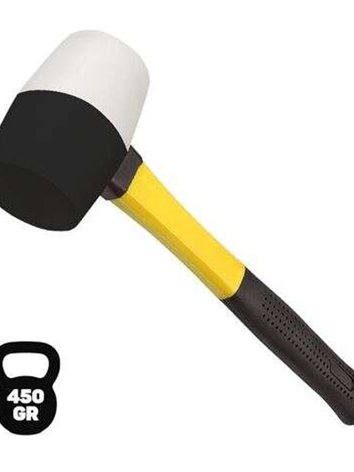 Blim Mazo para Trabajos Delicados - Peso 450 G - Cabeza de Caucho - Mango de Fibra - Color Blanco y Negro 1