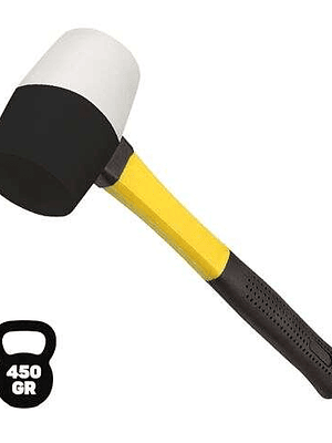 Blim Mazo para Trabajos Delicados - Peso 450 G - Cabeza de Caucho - Mango de Fibra - Color Blanco y Negro