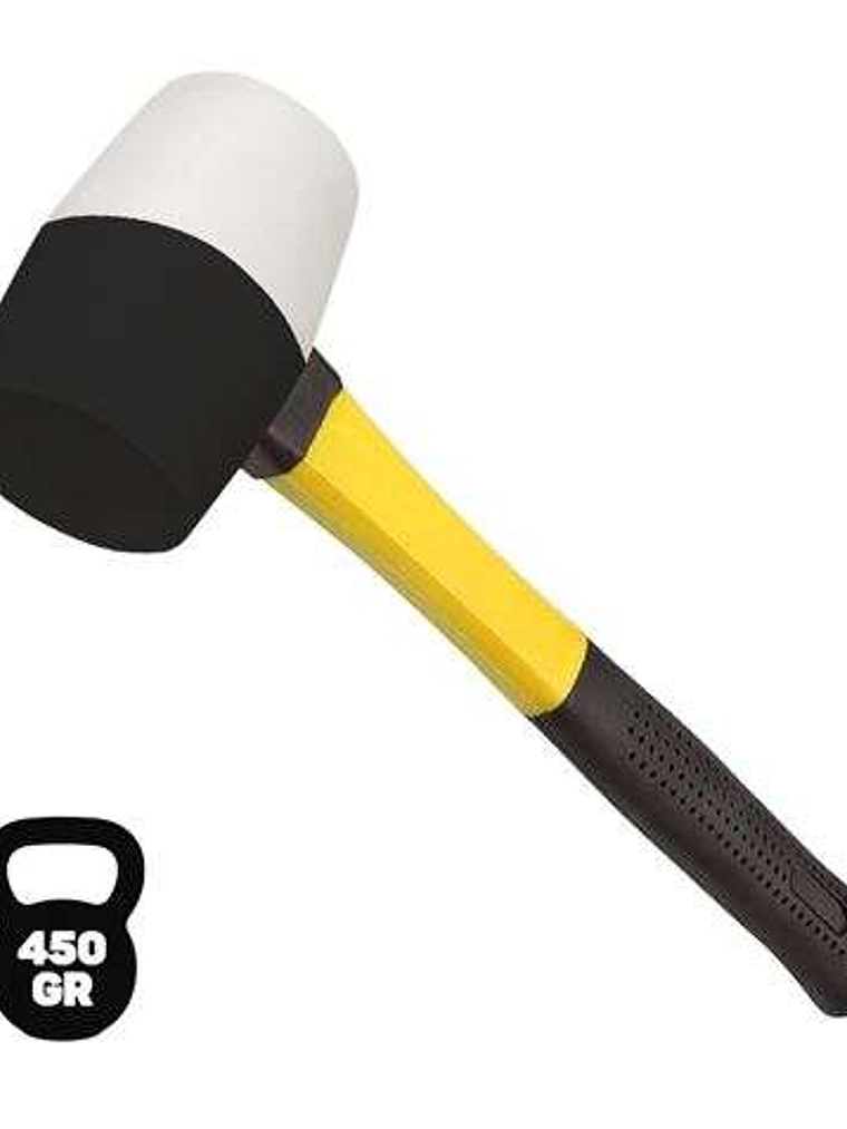 Blim Mazo para Trabajos Delicados - Peso 450 G - Cabeza de Caucho - Mango de Fibra - Color Blanco y Negro 1