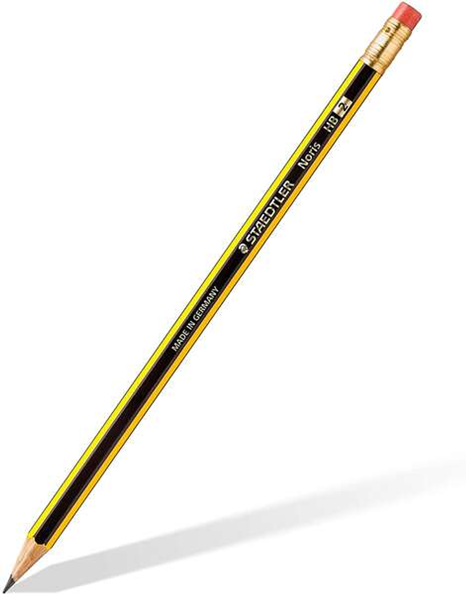 Staedtler Noris 122 Lapiz de Grafito Hexagonal con Goma - Mina HB - Resistencia a la Rotura - Sin PVC ni Latex 1